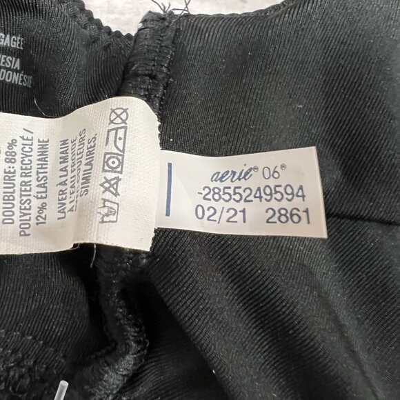 NEW Aerie Ribbed Scoop Bikini Bralette Size S Black Wide Strap Top NWT - Picture 5 of 8